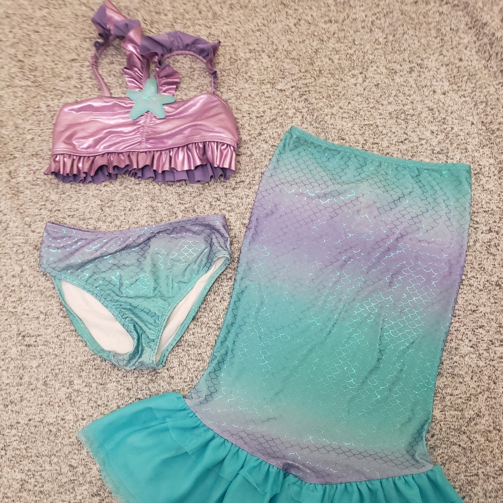 Girls 3-piece Disney Ariel swimsuit